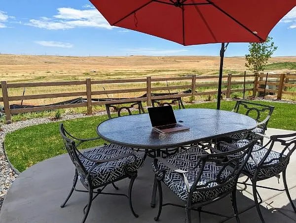 Patio dining under big Colorado skies