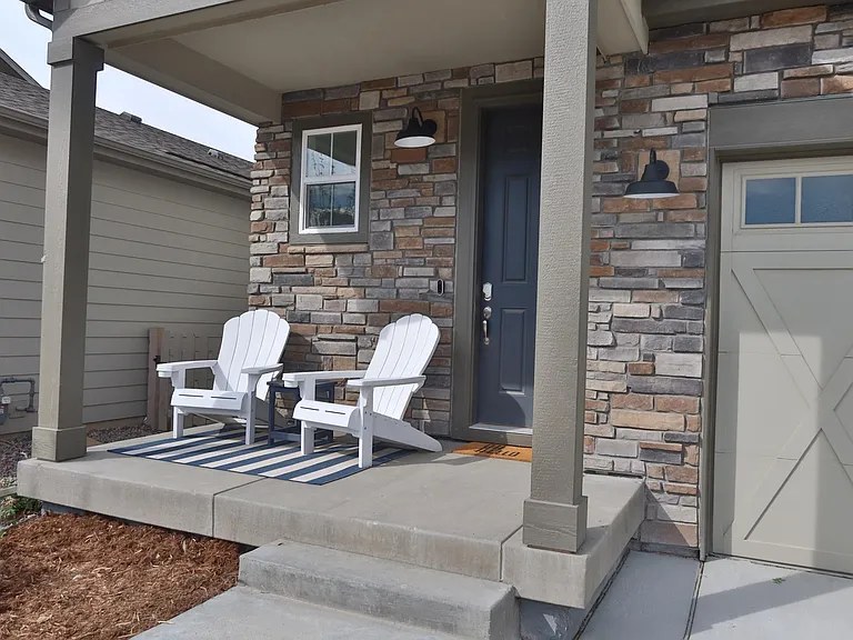 Front porch with Adirondack chairs